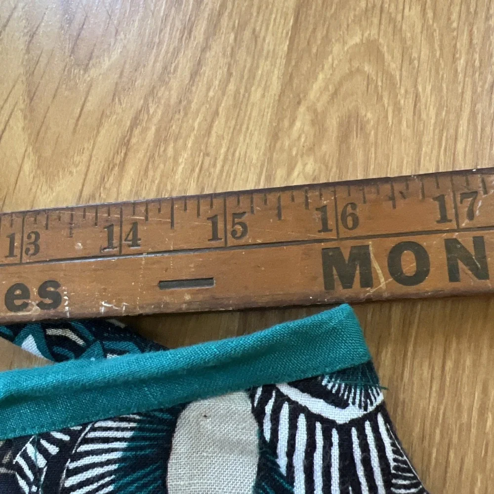 East 5th A-Line Skirt Sz 10 Boho Linen Blend Teal Floral Belt Pleated‎ Tie Belt